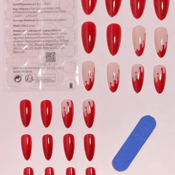 Blood drip press on nails NEW - Picture 2 of 3